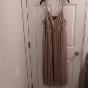 Torrid Shimmering Beige Sleeveless Dress